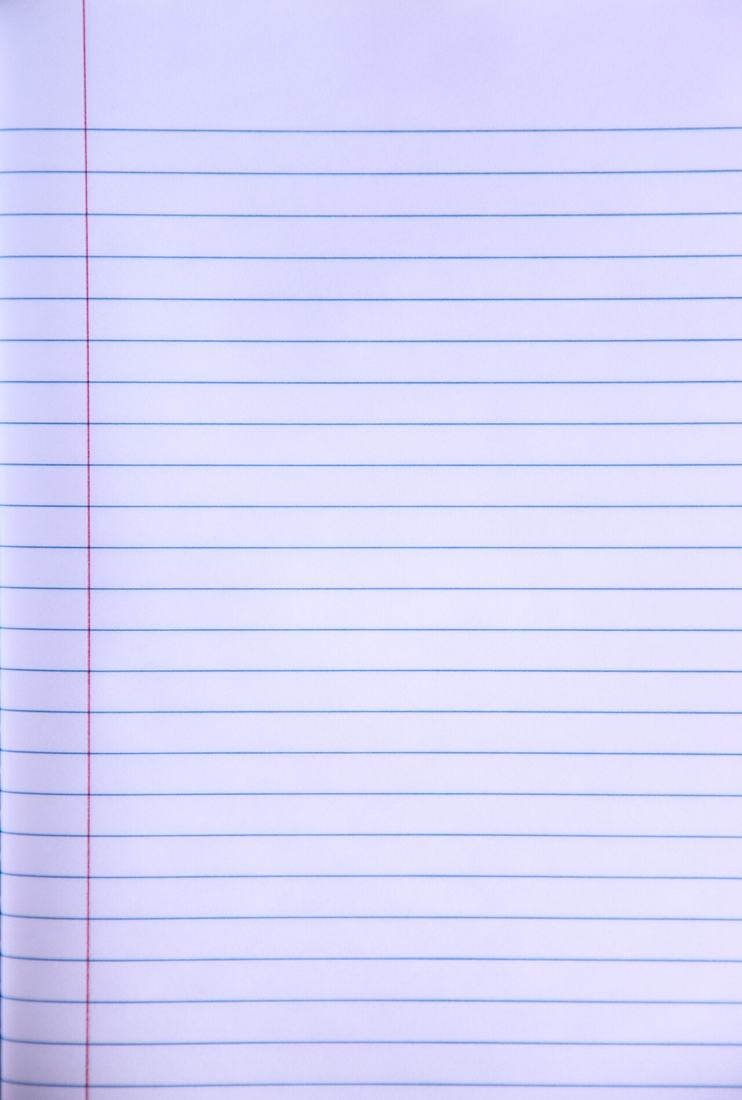 A blank sheet of lined notebook paper