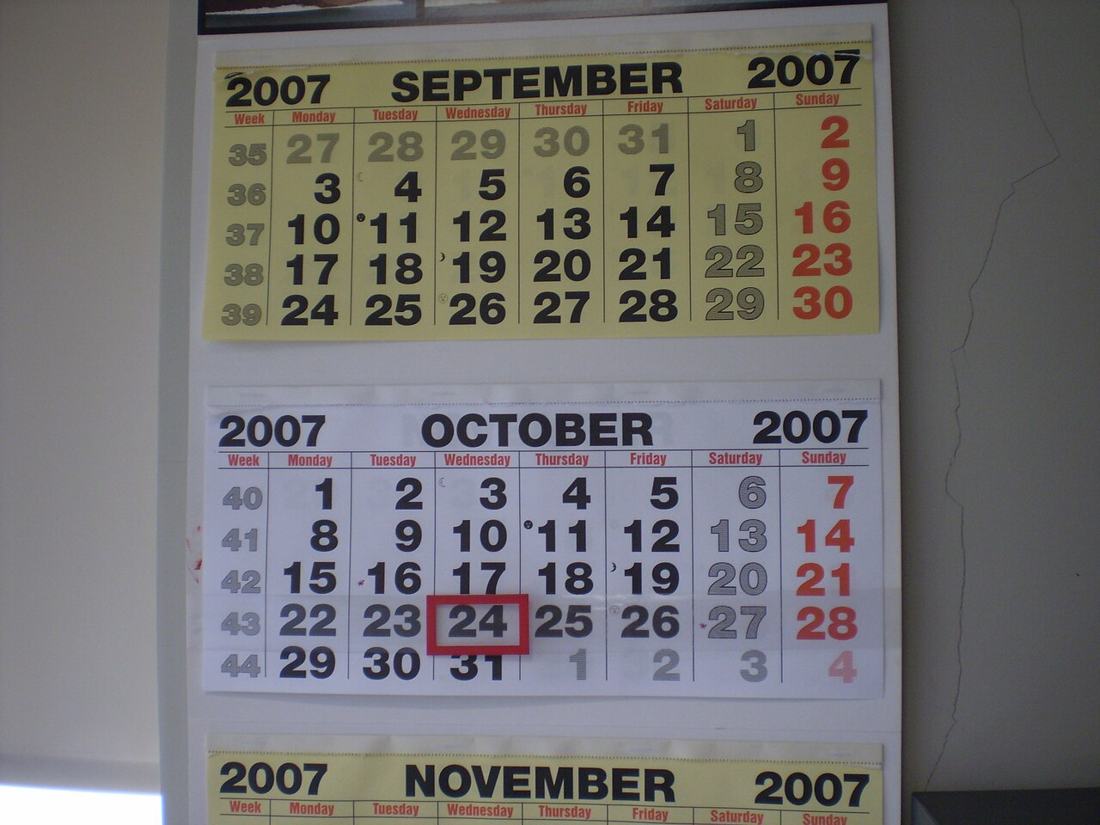 A wall calendar